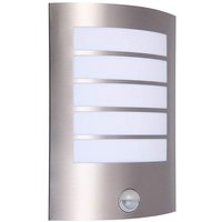 LED Wandlampe Sensor Edelstahl IP44 H:25,4 cm flach von Eco-Light