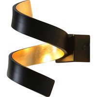 LED Wandlampe Spirale Schwarz Gold H:17 cm 3000 K 6 W von Eco-Light