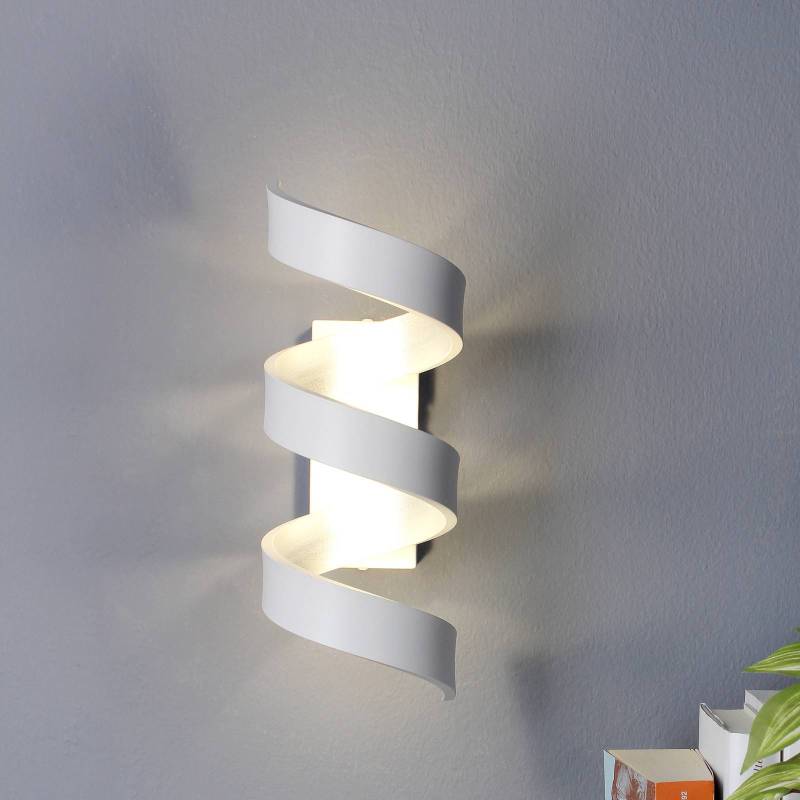 LED-Wandleuchte Helix, weiß-silber, Höhe 26 cm von Eco-Light