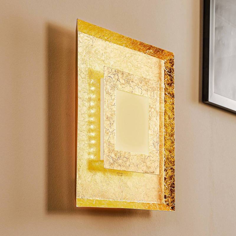 LED-Wandleuchte Window, 39x39 cm, gold von Eco-Light