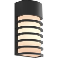 Schwarze Wandleuchte außen Aluminium H:24,3 cm IP54 E27 von Eco-Light