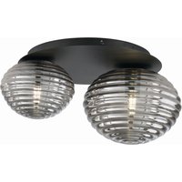 Stilvolle Deckenleuchte Rauchglas 2-flmg E27 dekorativ von Eco-Light