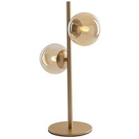 Tischlampe Metall Glas 23 cm Retro in Messing von Eco-Light