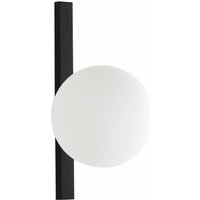 Wandlampe Schwarz Weiß Glaskugel E14 B:14 cm blendarm von Eco-Light