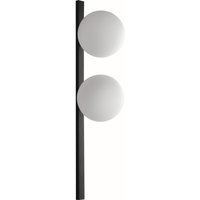Wandlampe Schwarz Weiß Glaskugel E14 H:60 cm 2-flammig Wandlampe Schwarz Weiß Glaskugel E14 H:60 cm 2-flammig von Eco-Light
