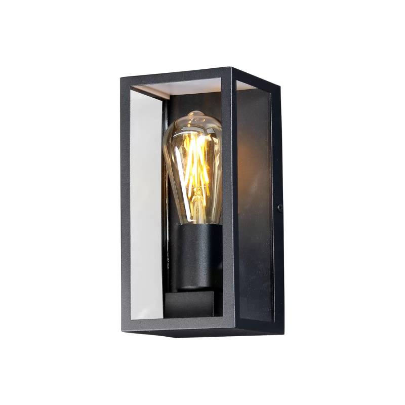 B-Ware Eco Light Außenwandleuchte Karo Aluminium Glas Schwarz Wandlampe Lampe Leuchte von Eco light