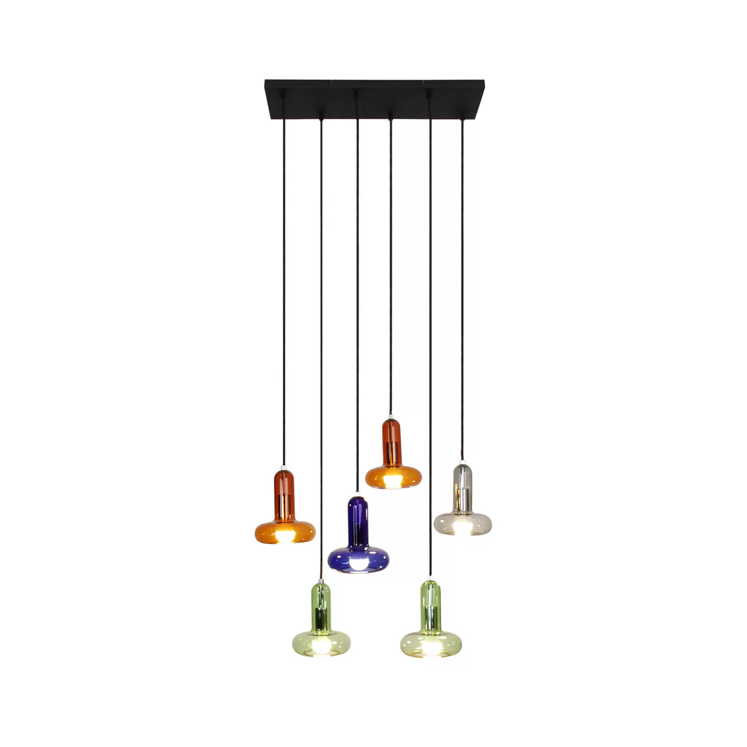 Eco Light Hängeleuchte Perseus Hängelampe Lampe Bunt Länge 65 Cm 6 Flammig Glas B-Ware von Eco light