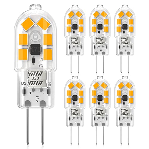 Eco.Luma G4 LED Lampen 2W Leuchtmittel, Warmweiß 3000K, Ersatz für 20W Halogenlampen, 12V LED Birnen Glühlampen Kein Flackern, Nicht Dimmbar, Stiftsockellampe Lampen, 6er Pack von Eco.Luma