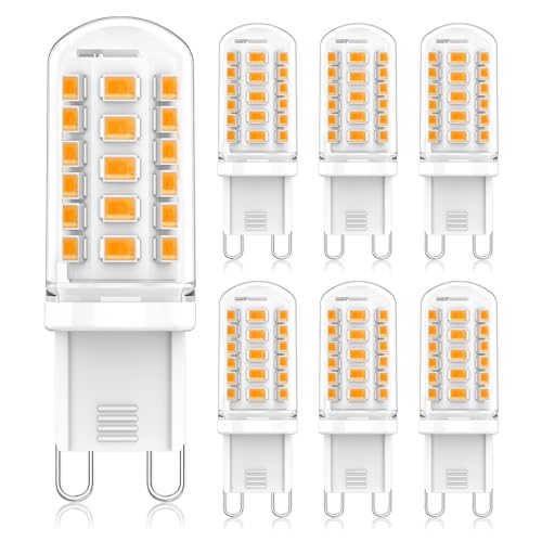 Eco.Luma G9 LED Dimmbar, 2700K Warmweiß, 3W Ersatz 40W-50W Halogenlampe, 500LM, AC230V, Kein Flackern, LED G9 Glühbirnen Warmweiss, 6er Pack von Eco.Luma