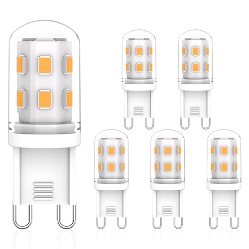Eco.Luma G9 LED Lampe warmweiß 2700K Leuchtmittel 2W entspricht 20W Halogenlampe, Energiesparende G9 LED Glühbirne, kein Flackern, Nicht Dimmbar Birne, 5er Pack von Eco.Luma