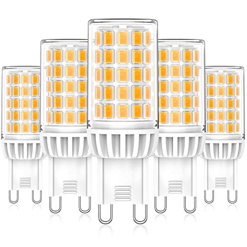 Eco.Luma G9 LED Lampen, 6W 550LM Warmweiß 2700K Leuchtmittel Glühbirnen, Ersatz für 50W 60W Halogenlampen, Kein Flackern 360°Abstrahlwinkel LED G9 Mais Birne, Nicht Dimmbar AC 220-240V, 5er Pack von Eco.Luma