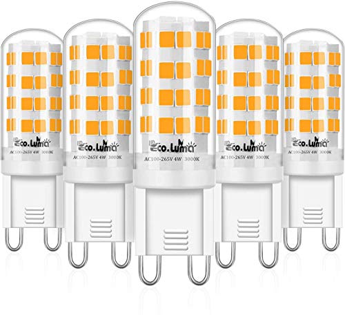 Eco.Luma G9 LED Lampe 4W / 410LM Leuchtmittel Ersatz 28W 33W 40W Halogenlampen Warmweiss 3000K Kein Flackern LED Birnen Nicht Dimmbar AC 100-265V 5er Pack von Eco.Luma
