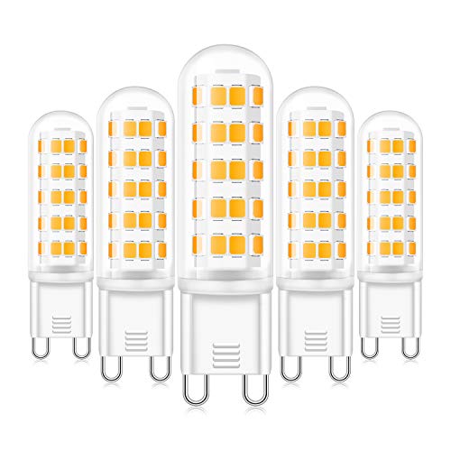 Eco.Luma G9 LED Dimmbar Lampen 6W Warmweiß 3000K 520LM Ersatz für 40W 50W 60W G9 Halogen Lampen, Standard G9 Sockel, AC220-240V, 360 ° Abstrahlwinkel, CRI> 83 LED G9 Leuchtmittel, 5er Pack von Eco.Luma