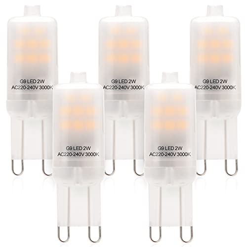 Eco.Luma G9 LED Lampe 2W Ersatz 15W 20W Halogenlampen, Warmweiss LED Leuchtmittel Birnen 3000K, Kein Flackern, Nicht Dimmbar, AC 220-240V, 5er Pack von Eco.Luma