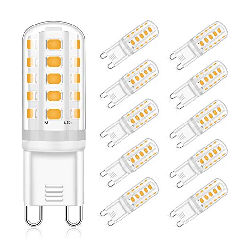Eco.Luma G9 LED Lampen Warmweiß 5W, Ersatz 40W Halogenlampen 420LM, 3000K G9 LED Leuchtmittel Birnen, Kein Flackern, Nicht Dimmbar, RA83, AC 220-240V 10er Pack von Eco.Luma