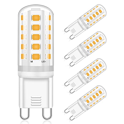 Eco.Luma G9 LED Lampen Warmweiß 5W Ersatz 28W 33W 40W Halogenlampen 420LM, 3000K G9 LED Leuchtmittel Birnen, Kein Flackern, Nicht Dimmbar, AC 220-240V 4er Pack von Eco.Luma