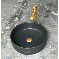 Holzkohle Runde Gefäß Schüssel Beton Waschbecken von EcoDesignerConcrete