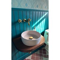 Kleine Rosa Beton Waschbecken Schüssel Schiff Winziges Badezimmer von EcoDesignerConcrete