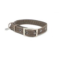 Braune Hahnentritt Öse Hundehalsband von EcoDogDesigns