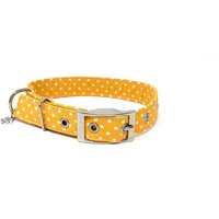 Gelb Gepunktetes Traditionelles Eyelet Hundehalsband von EcoDogDesigns