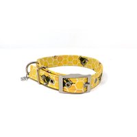 Hummel Und Gelbe Honigwabe Traditionelle Ösen Hundehalsband von EcoDogDesigns