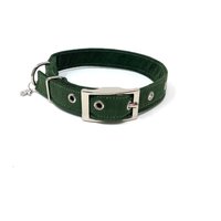 Olivegrünes Cord Traditionelle Ösen Hundehalsband von EcoDogDesigns