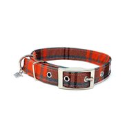 Orange Tartan Traditionelle Öse Hundehalsband von EcoDogDesigns
