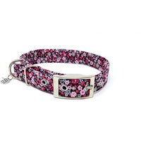Rotes Ditsy Blumen Traditionelles Ösen Hundehalsband von EcoDogDesigns