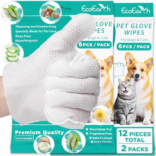 EcoEarth Pet Bathing Wipes for Dogs & Cats, Cleaning & Deodorizing Grooming Gloves, Nourish Fur Glove Wipes for Daily Care and Traveling, 12 PCS/Bag EcoEarth Pet Bathing Wipes for Dogs & Cats, Cleaning & Deodorizing Grooming Gloves, Nourish Fur Glove Wipes for Daily Care and Traveling, 12 PCS/Bag von EcoEarth