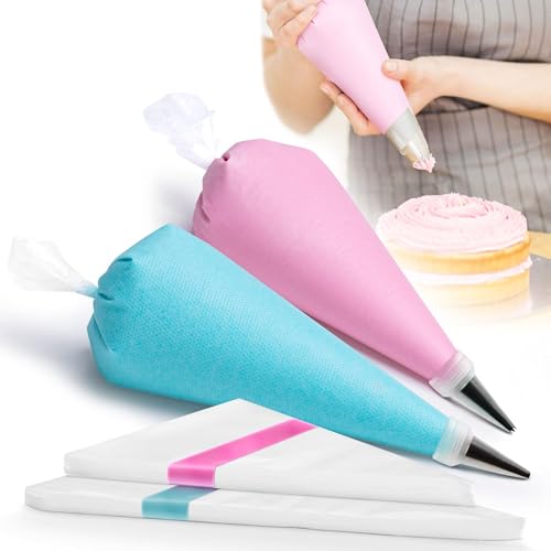 Spritzbeutel- und Spritztüllen-Set (15-teilig, blau), wiederverwendbares Gebäck-Zuckerguss-Set zum Dekorieren von Kuchen, Cupcake- und Keksglasur-Set von Eco Earth. von EcoEarth