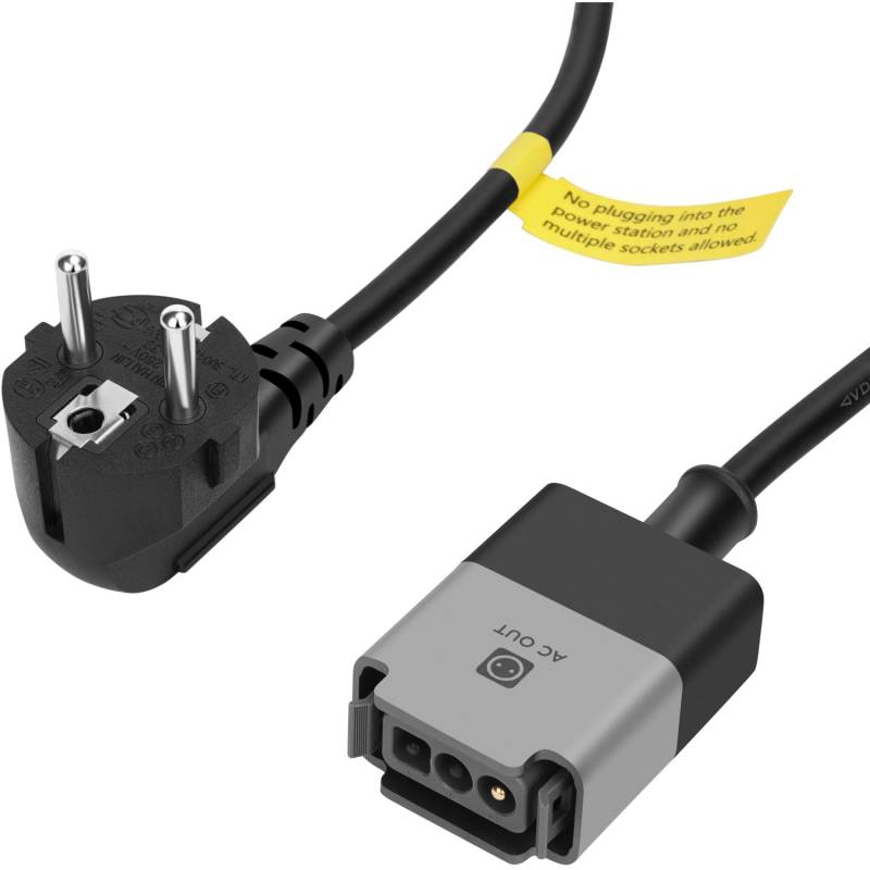 Ecoflow AC-Kabel Powerstream 3 m Silber Schwarz von EcoFlow