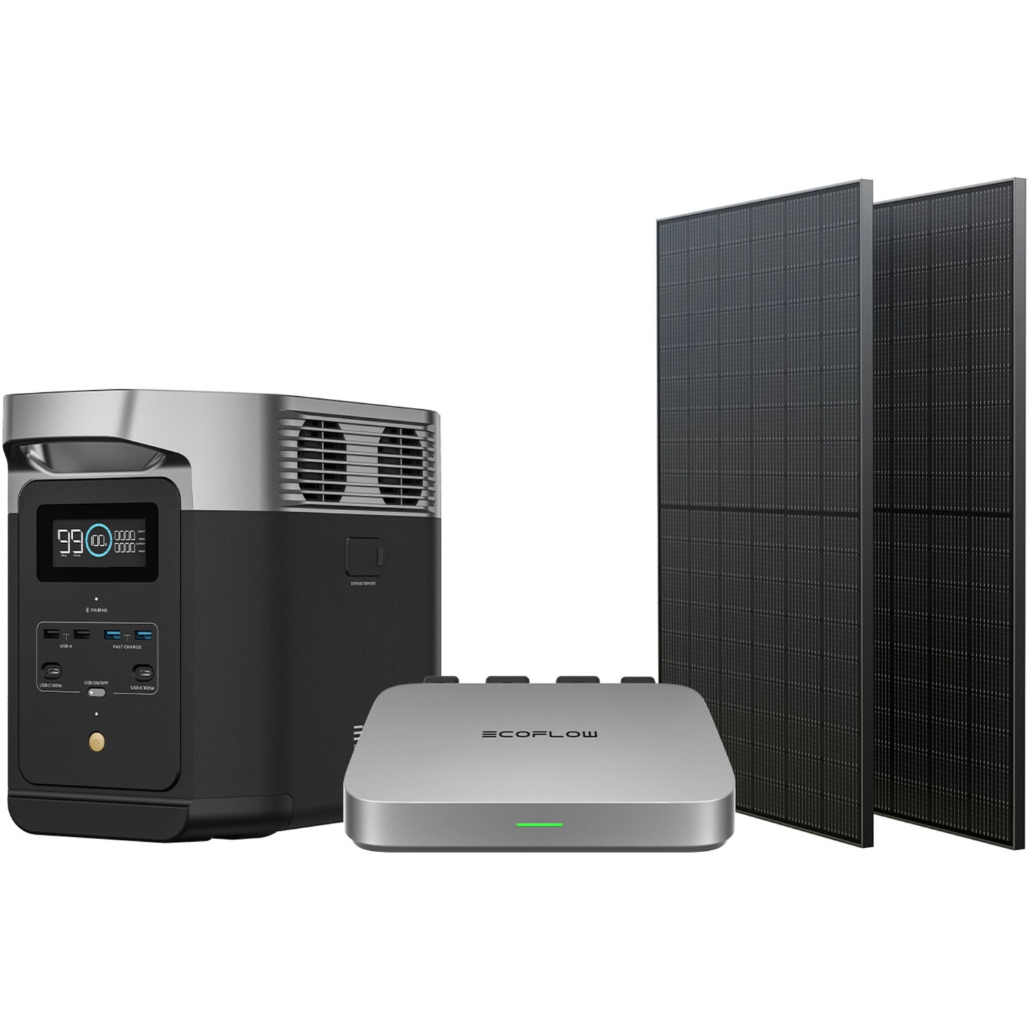 Ecoflow Solarpanel Powerstream 600 W Set inkl. Delta Silber-Schwarz von EcoFlow