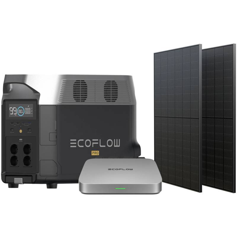 Ecoflow Solarpanel Powerstream 800 W Set inkl. Delta Pro Silber-Schwarz von EcoFlow