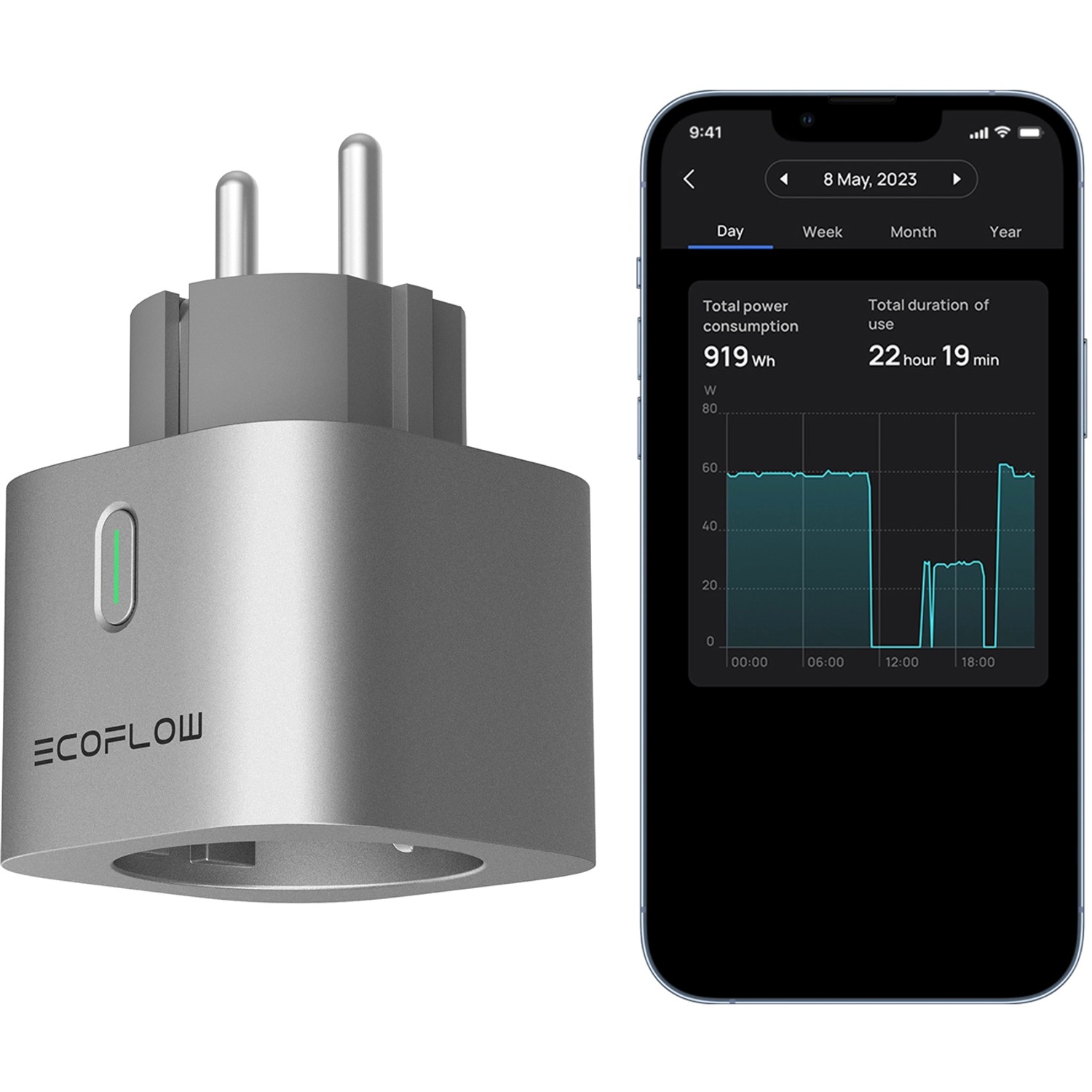 Ecoflow Steckdose Smart Plug Silber von EcoFlow