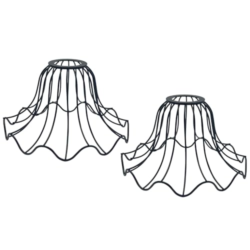 2x Vintage Lampenschirm Ersatzschirm E27 Klein Metall Käfig Lampenschirme DIY Lampe Schatten Pendelleuchtenschirm für Hängelampe Tischlampe Stehlampe Deckenleuchte Spiegelleuchten Hängend Korb Laterne von EcoGehen