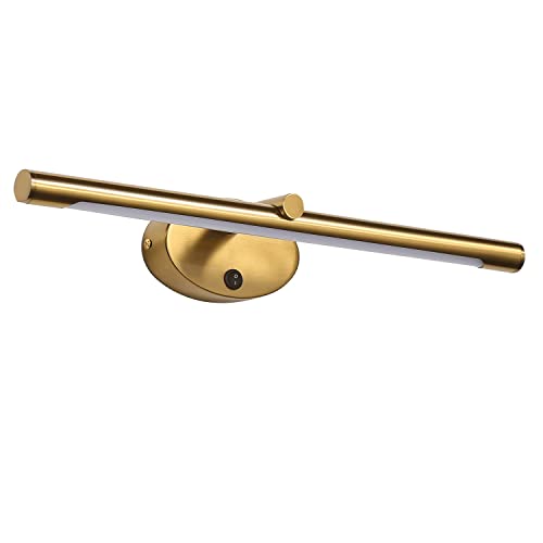 EcoGehen 46CM Modern Spiegelleuchte Bad mit Schalter 8W - LED Wandlampe Waschtisch Wandleuchte Spiegelleuchten Badezimmer Spiegel Nachttisch Leselampen Bilderleuchte Lampe über Spiegel，Warmweiß Gold von EcoGehen