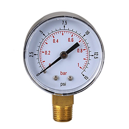EcoGleam 50 mm 0-15 PSI Wasserdruckmanometer 1/4 BSPT Unteranschluss, Luftdruckmesser und Kraftstoffdruckmesser für Wasser, Luft, ATV-Reifen, Gasdruckprüfung EcoGleam 50 mm 0-15 PSI Wasserdruckmanometer 1/4 BSPT Unteranschluss, Luftdruckmesser und Kraftstoffdruckmesser für Wasser, Luft, ATV-Reifen, Gasdruckprüfung von EcoGleam