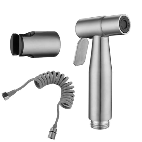 Handbrause, Bidet Handbrause für Toilette Armaturen WC mit 2M langem flexiblem Teleskop-Brauseschlauch und Halterung, Edelstahl Duschkopf Windel Dusche Tierbad Wasserspar Wand waschen von EcoGleam