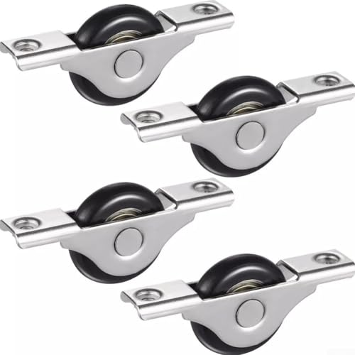4 Stück Schiebetür-Rollen 6,5 x 1,3 cm Nylon Metall Scroll Track Riemenscheibe Ersatz für Schrank Kleiderschrank und Möbel Türen von EcoLivzen