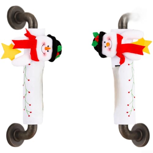 Weihnachtstürgriff-Abdeckungen Weihnachtsmann Schneemann Rentier Stoff Festlicher Türknaufschutz für Urlaub Zuhause Dekoration (B) von EcoLivzen