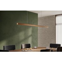 Linear Chandelier Lighting in Solid Oak, Wood Pendant Light For Kitchen Island & Dining Table Arcwood von EcoLum