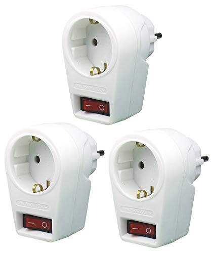 EcoSavers Socket Switch AN/AUS Schalter LED Schaltung 220V - Set von 3 von EcoSavers
