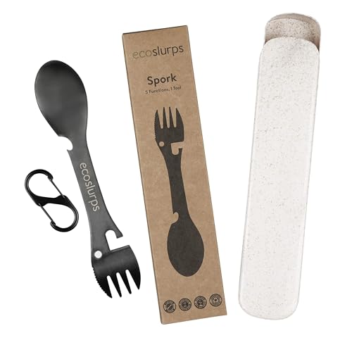 EcoSlurps Sporks mit Etui und Trageclip | Titan Camping Besteck fit für Papa| göffel | Löffel | Umweltfreundlicher Baum mit Verkauf gepflanzt (2 Spork) (1) von EcoSlurps