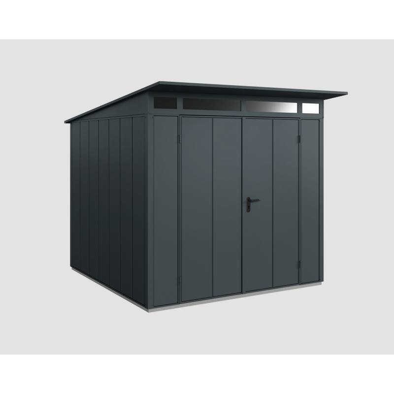 EcoStar Gerätehaus 'Elegant-P Typ 2' anthrazitgrau 238 x 238 cm, mit Doppeltür von EcoStar