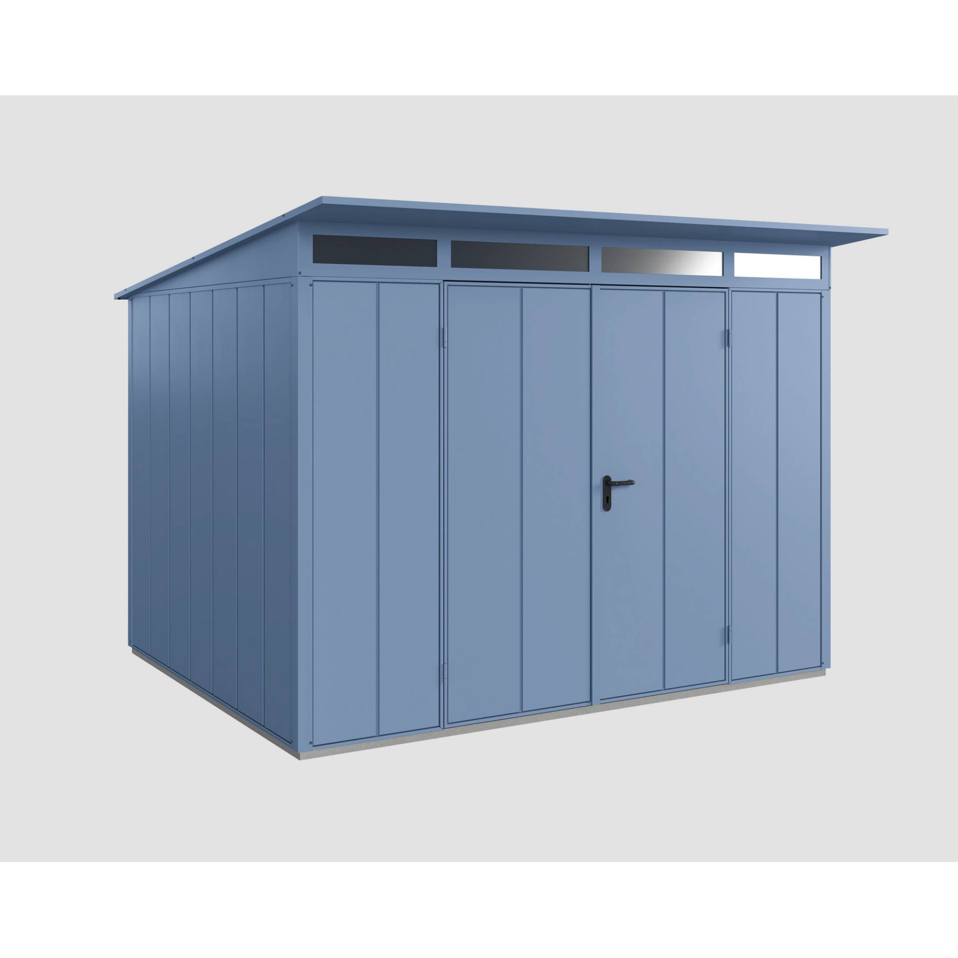 EcoStar Gerätehaus 'Elegant-P Typ 3' taubenblau 302,8 x 238 cm, mit Doppeltür von EcoStar