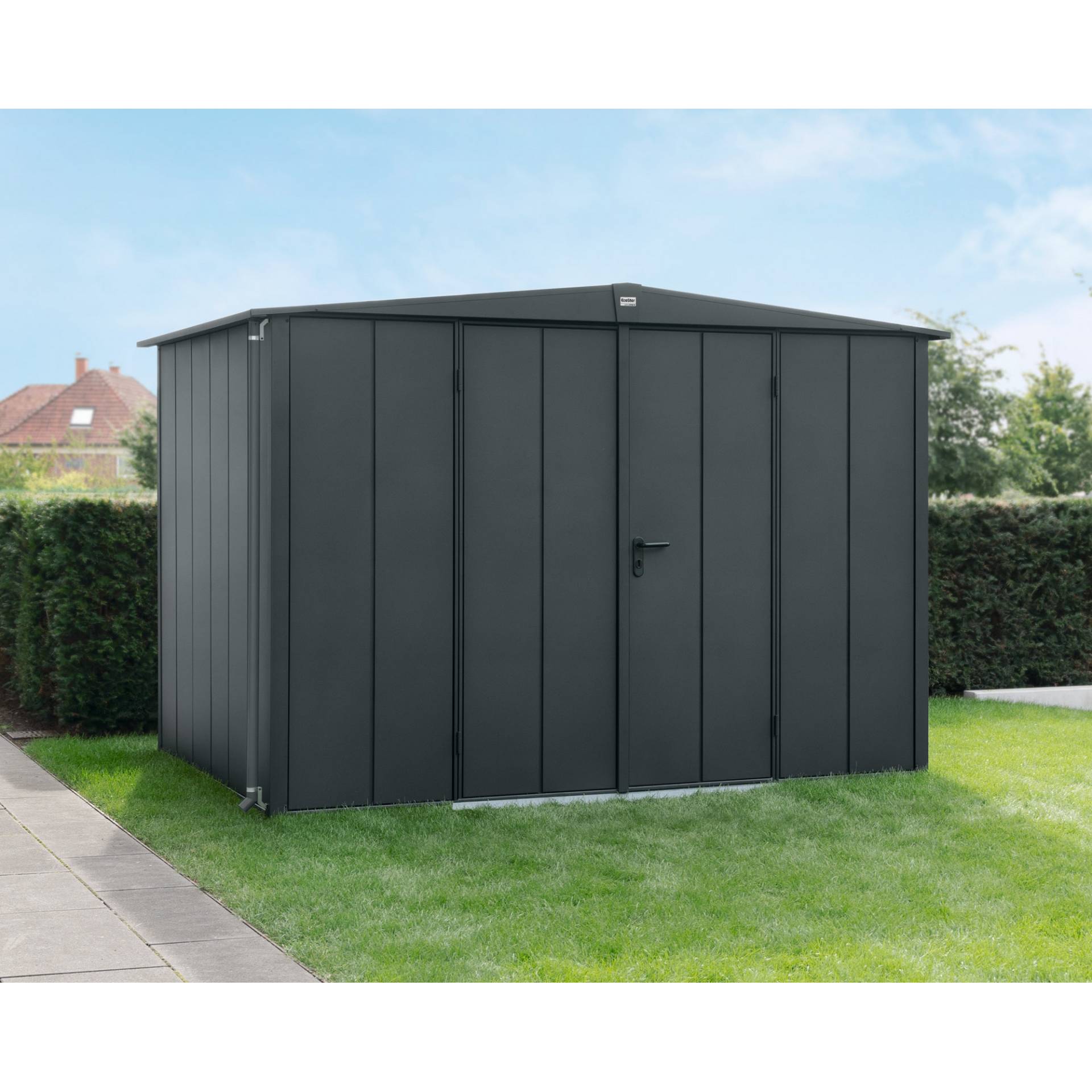 EcoStar Gerätehaus 'Elegant-S Typ 3' anthrazitgrau 302,8 x 238 cm, mit Doppeltür EcoStar Gerätehaus 'Elegant-S Typ 3' anthrazitgrau 302,8 x 238 cm, mit Doppeltür von EcoStar