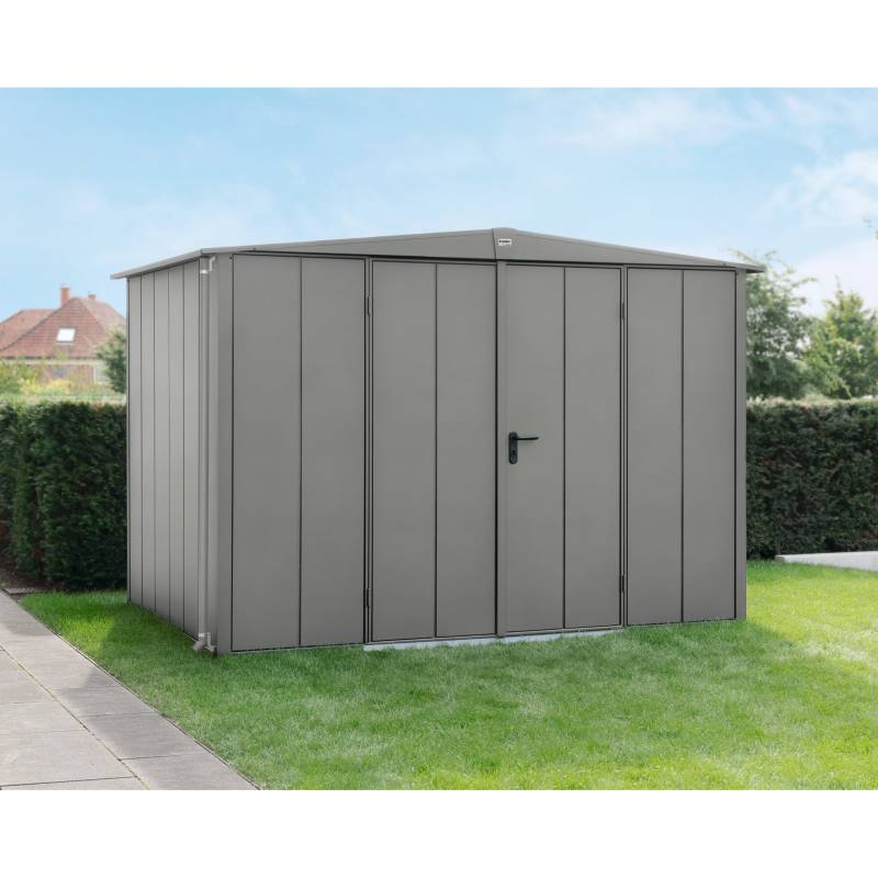 EcoStar Gerätehaus 'Elegant-S Typ 3' graualuminium 302,8 x 238 cm, mit Doppeltür von EcoStar