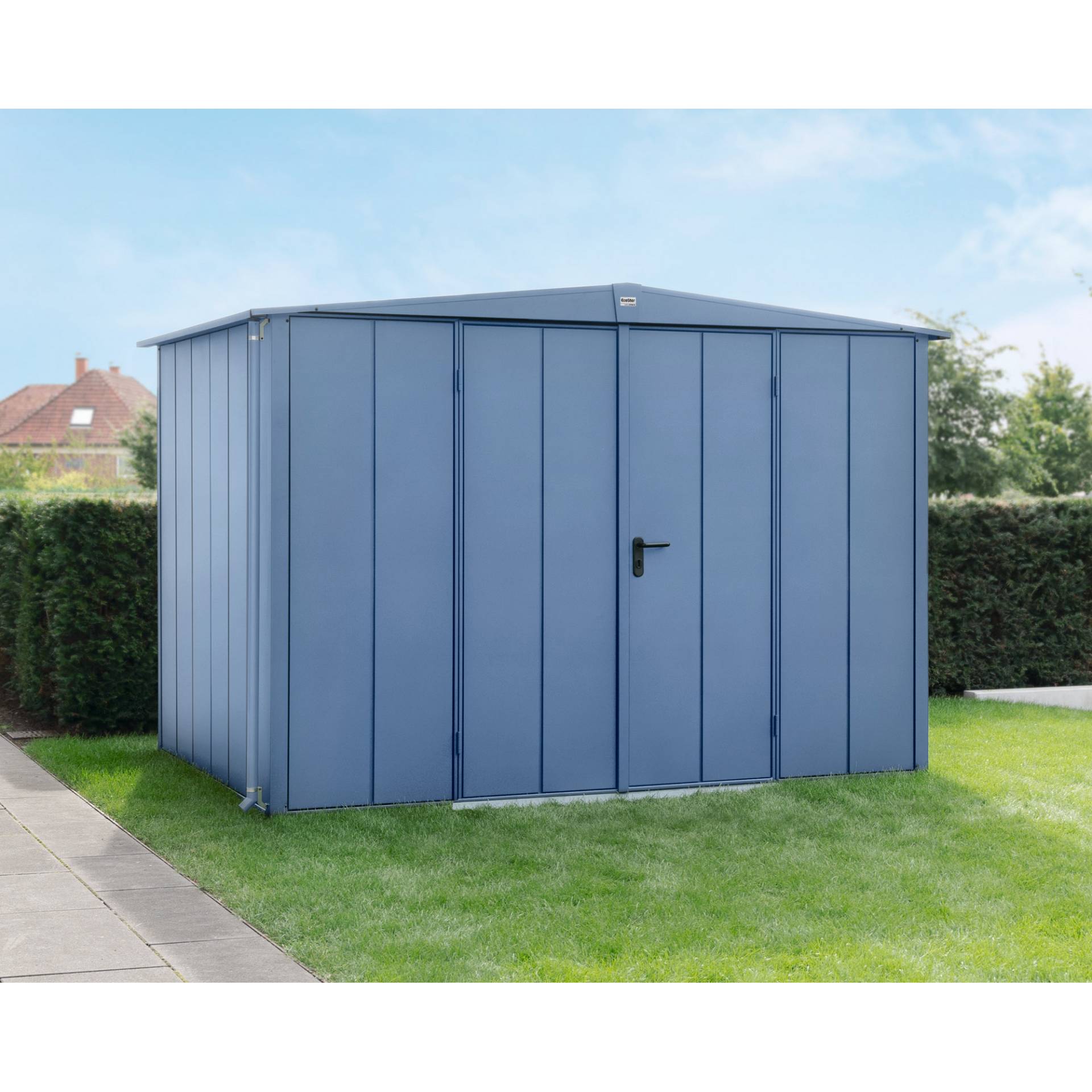 EcoStar Gerätehaus 'Elegant-S Typ 3' taubenblau 302,8 x 238 cm, mit Doppeltür EcoStar Gerätehaus 'Elegant-S Typ 3' taubenblau 302,8 x 238 cm, mit Doppeltür von EcoStar