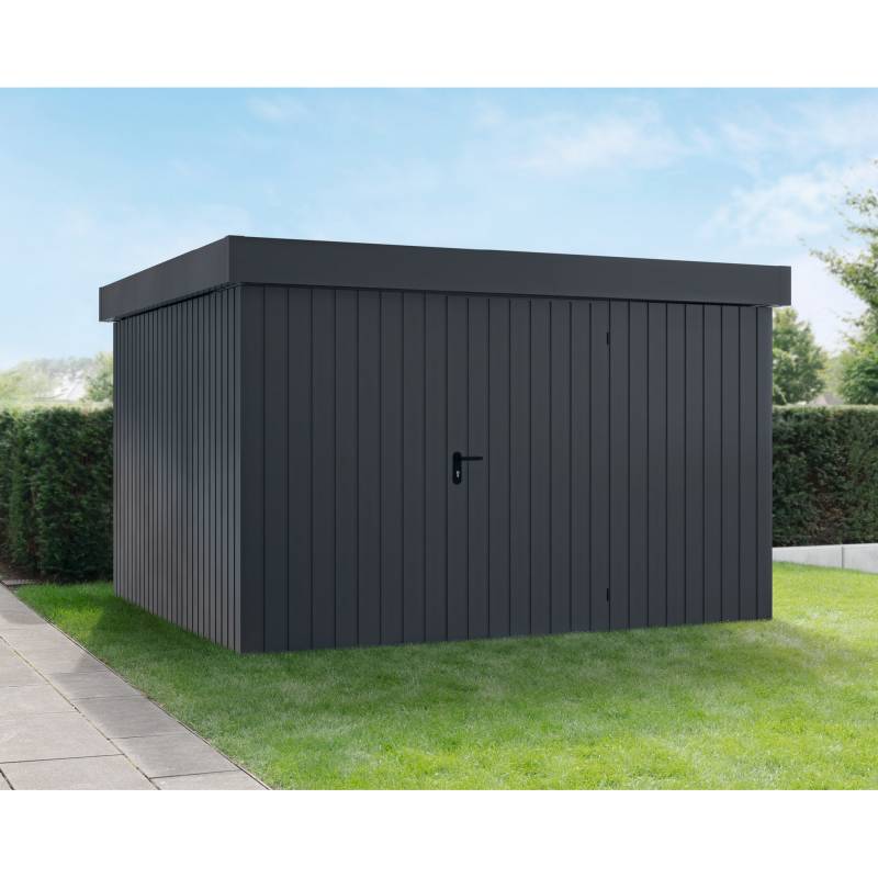 EcoStar Gerätehaus 'Euroline EFD14 Trend-Sk' anthrazitgrau 325 x 325 x 211 cm, Einzeltür von EcoStar