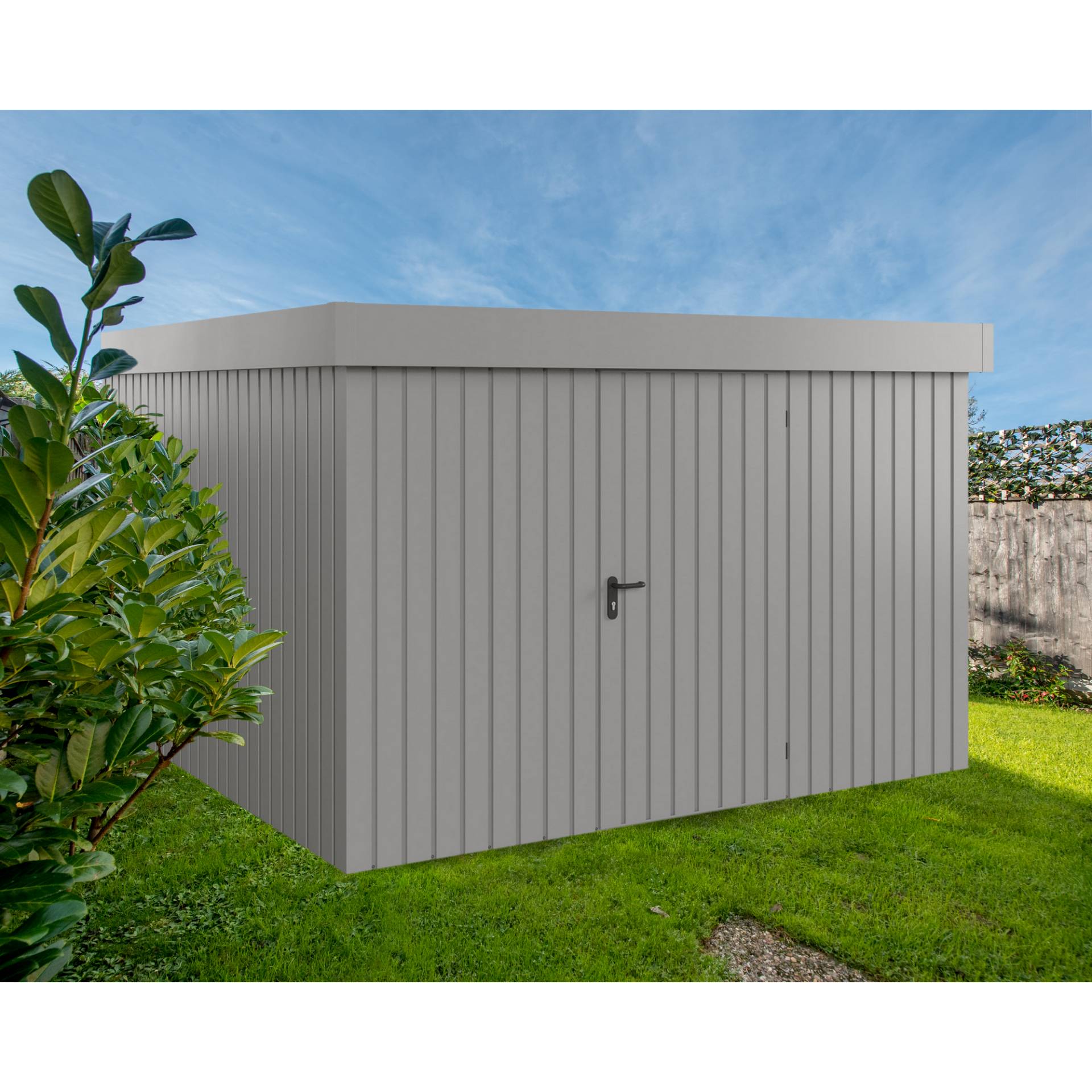 EcoStar Gerätehaus 'Euroline EFD14 Trend-Sk' graualuminium 325 x 325 x 211 cm, Einzeltür EcoStar Gerätehaus 'Euroline EFD14 Trend-Sk' graualuminium 325 x 325 x 211 cm, Einzeltür von EcoStar